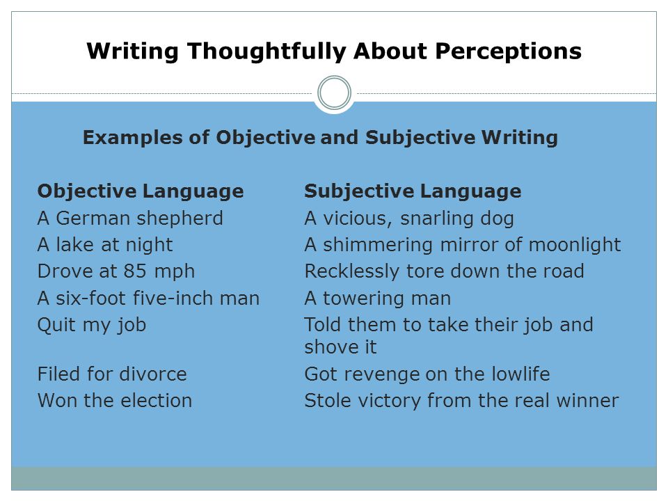 What is subjective writing?