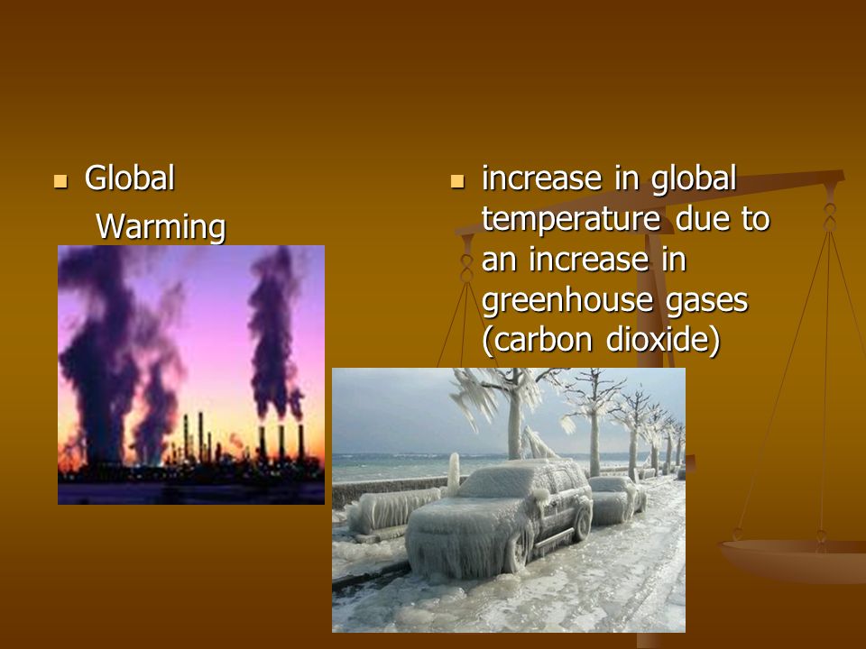 Global GlobalWarming increase in global temperature due to an increase in greenhouse gases (carbon dioxide)