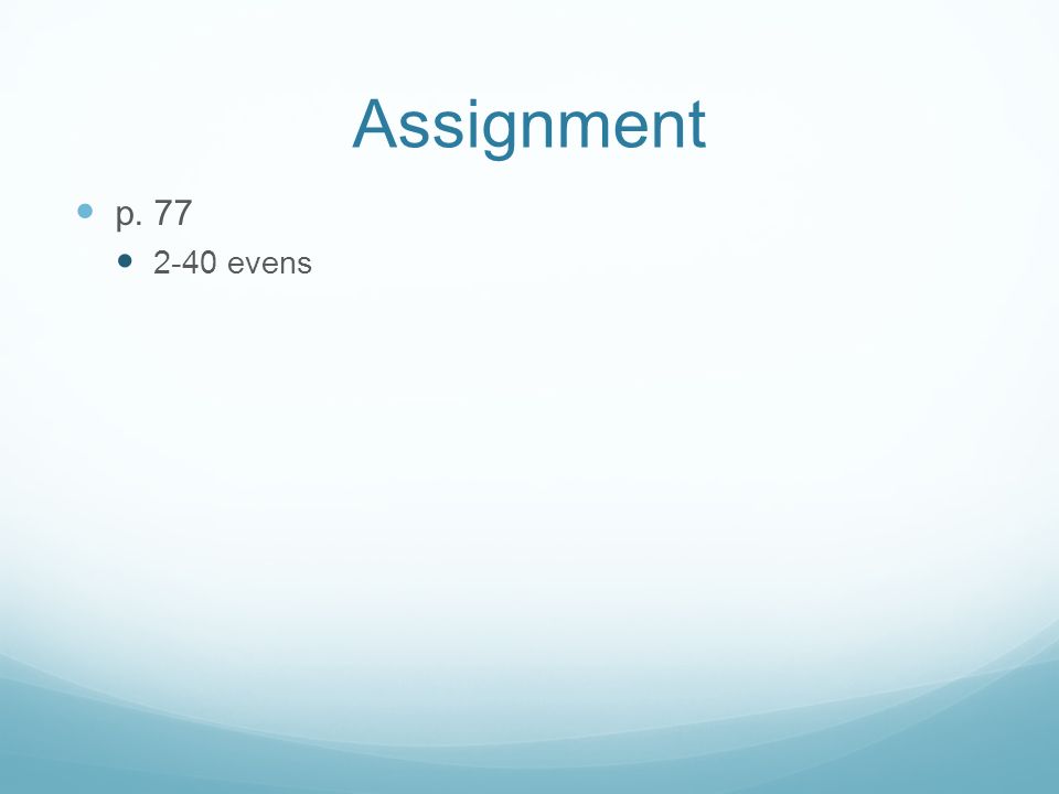 Assignment p evens