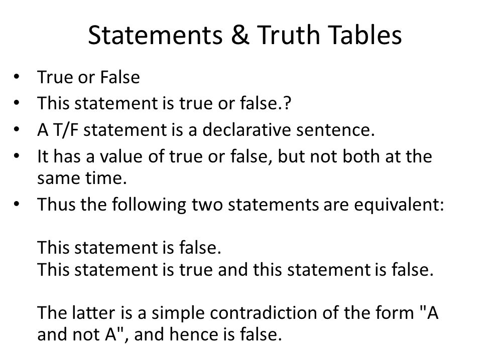 False Truth Definition