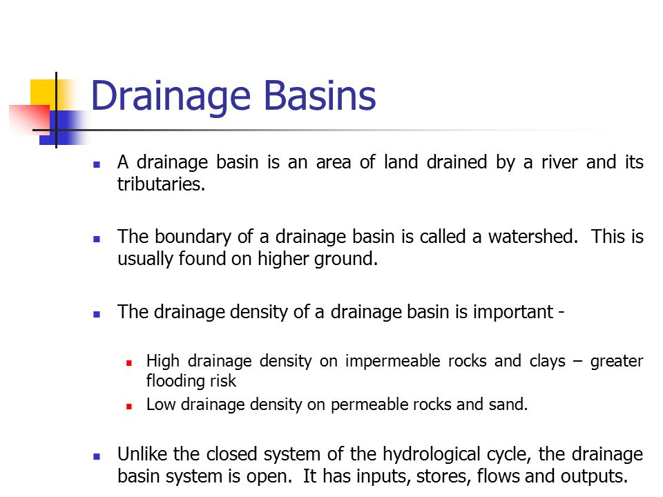What is an area of land drained by a river and its tributaries?