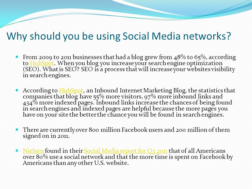Why should you be using Social Media networks.