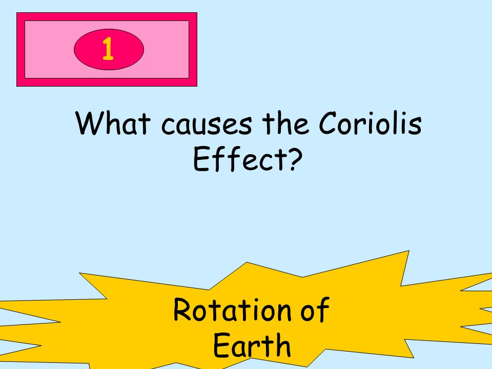 1 What causes the Coriolis Effect Rotation of Earth