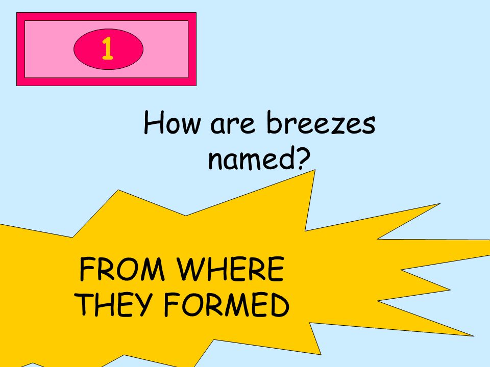 1 How are breezes named FROM WHERE THEY FORMED