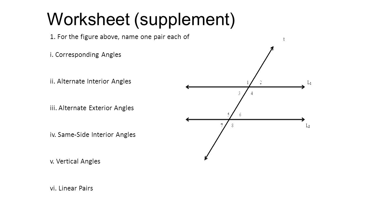 Worksheets Transversal Angles Worksheet worksheets alternate interior angles worksheet laurenpsyk free dance transversal bell ringer 1 copy the picture 2 supplement