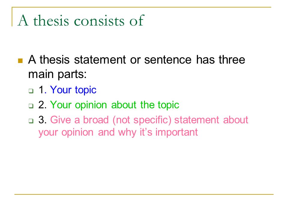 Define working thesis statement