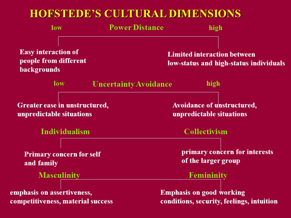 hofstede cultural differences in international