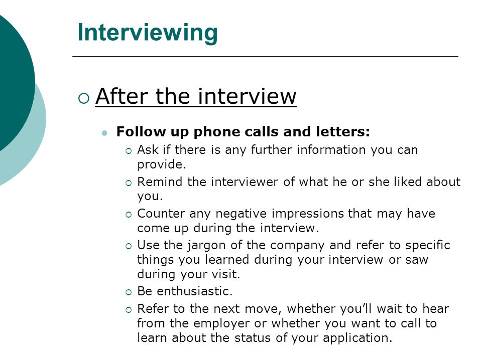 interview follow up phone call