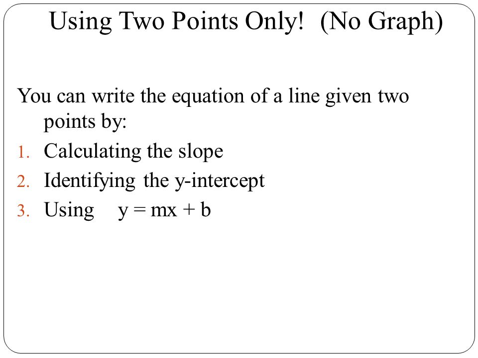 Write The Equation Of A Line Given Two Points Talkchannels Big Idea Verify That A Point Lies On Line Given The Equation
