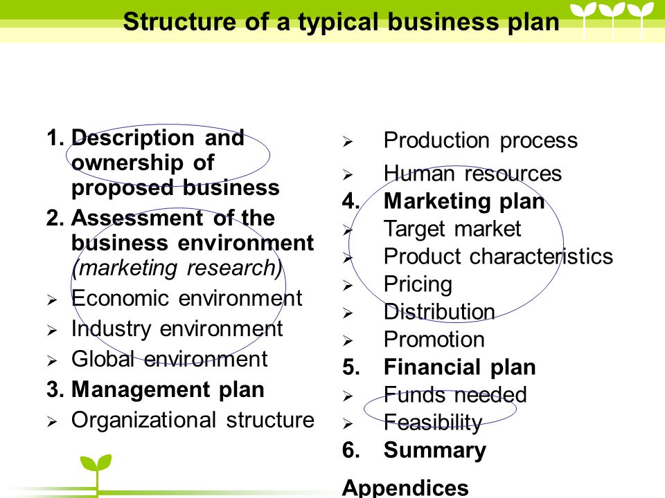 Production process of business plan
