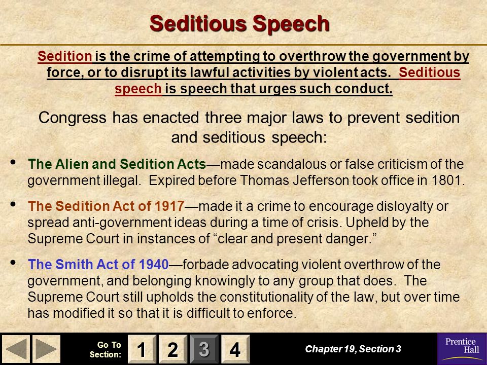 What is seditious speech?