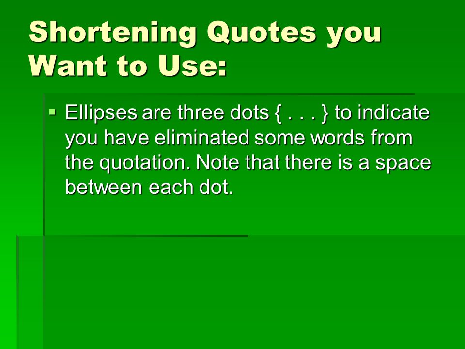 shortening quotes in an essay Your reference list should appear at the end of your essay it provides the information necessary for a reader to locate and retrieve any source you cite in the essay. shortening quotes in an essay Your reference list should appear at the end of your essay it provides the information necessary for a reader to locate and retrieve any source you cite in the essay.