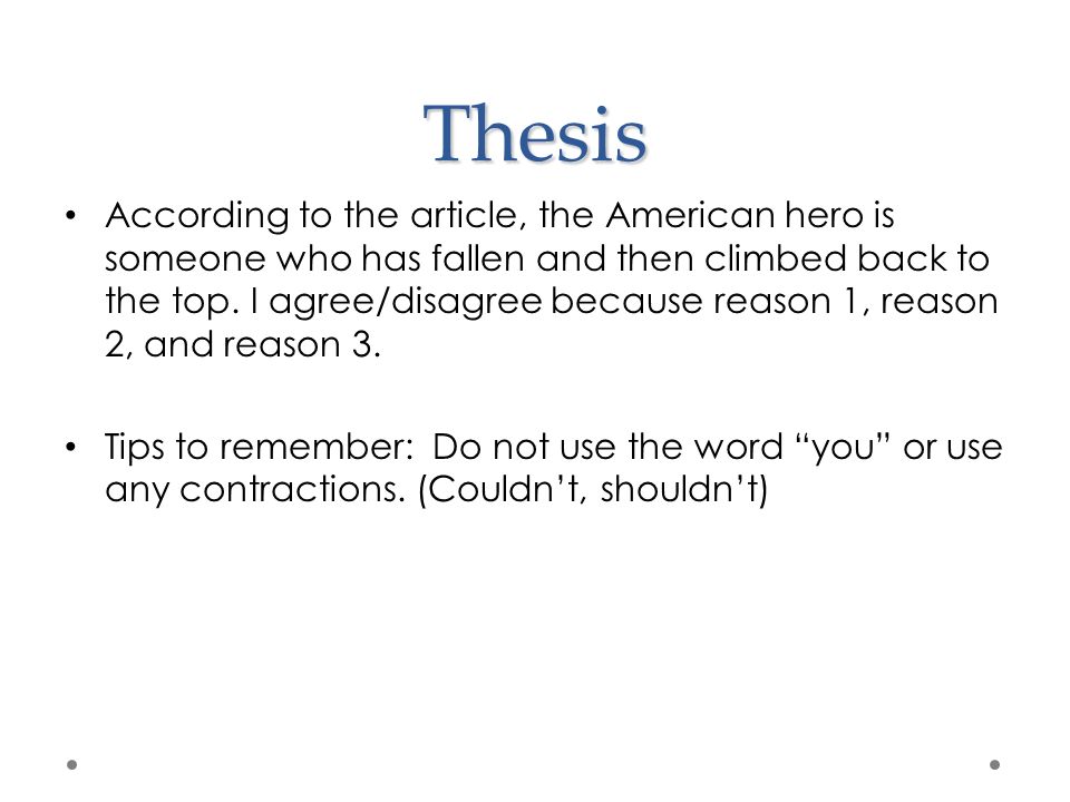 Sample Essay With Thesis Statement