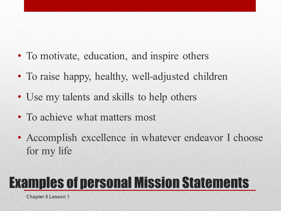 my personal mission statement