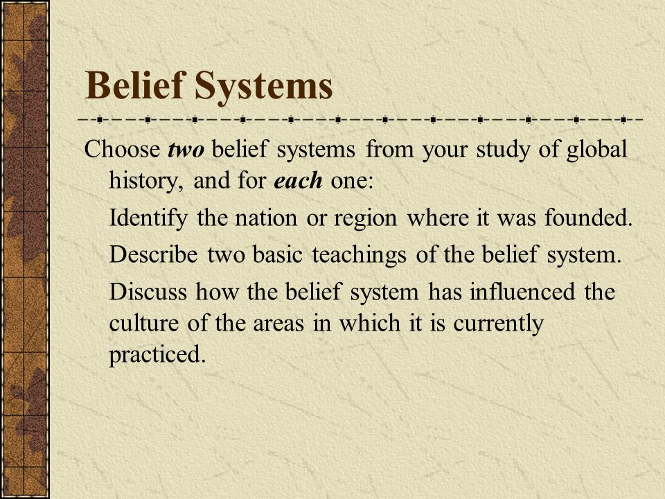 Thematic Essay On Belief Systems