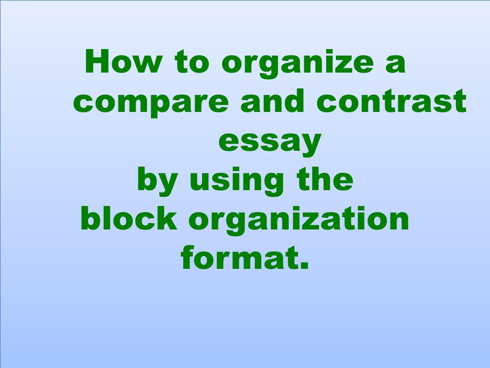 outline for a compare and contrast essay