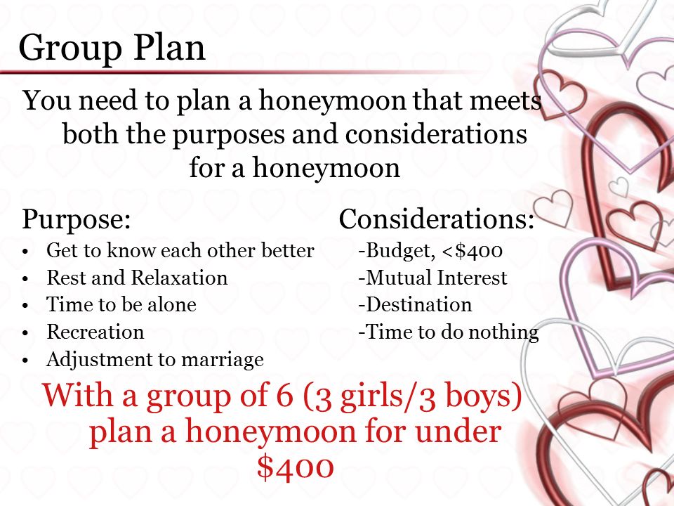 The Honeymoon Who Pays For What Pas Usually Pay Costs Of 7 Group