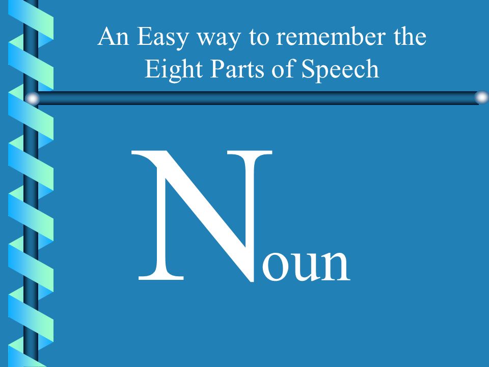 A An Easy way to remember the Eight Parts of Speech dverb