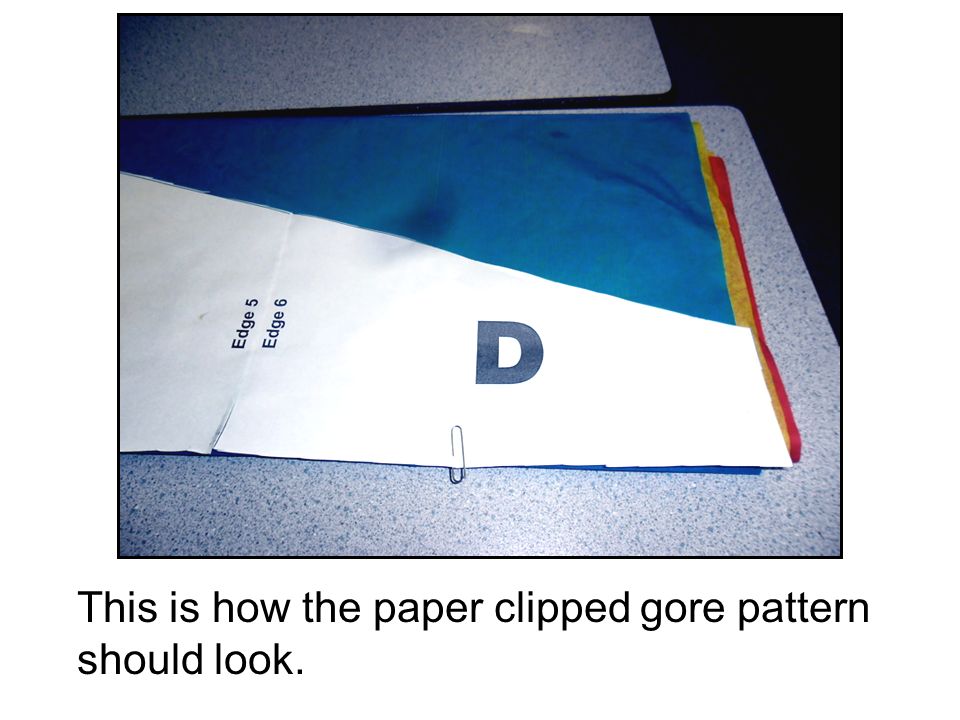This is how the paper clipped gore pattern should look.