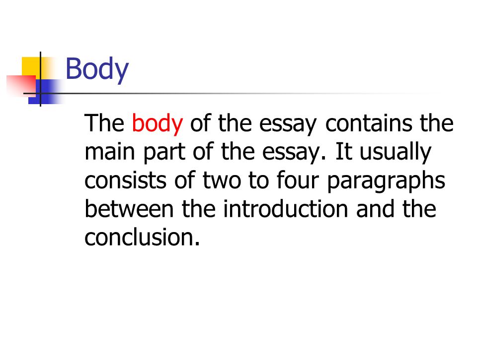 main body of essay main body of essay