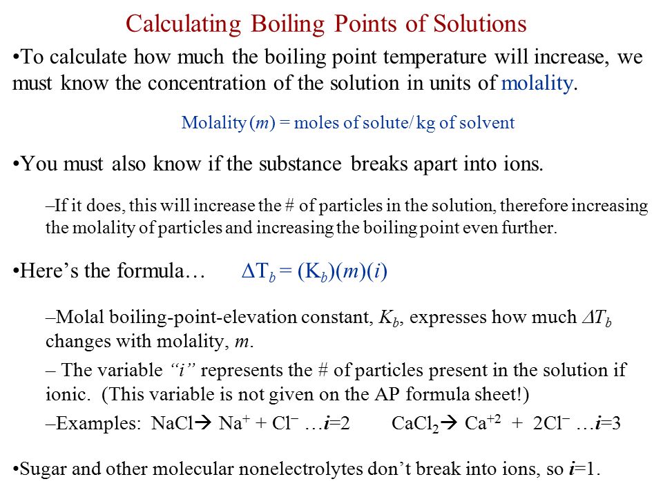 Equation For Boiling Point Elevation Jennarocca Boiling Point Equation Jennarocca