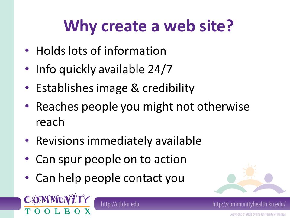Why create a web site.