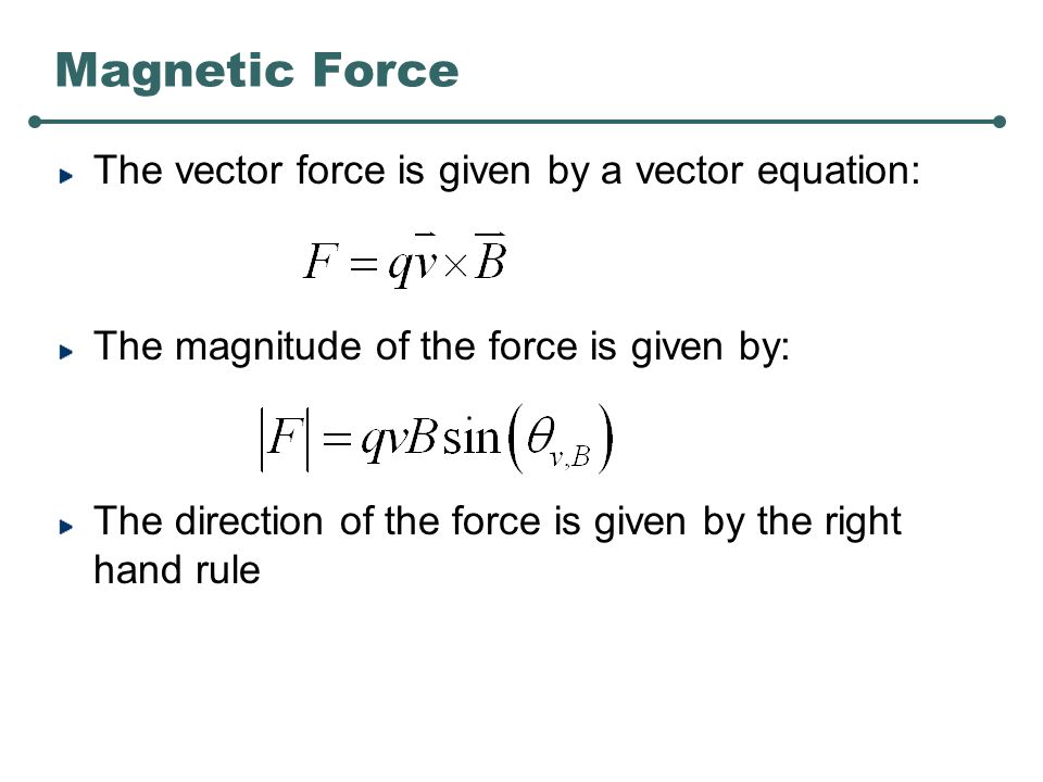 Magnetism And Magnetic Force Unit 10 Lecture 1 Ap Physics Ppt 21 Magnetic Force The Vector Is Given By A Equation Magnitude Of Direction Right