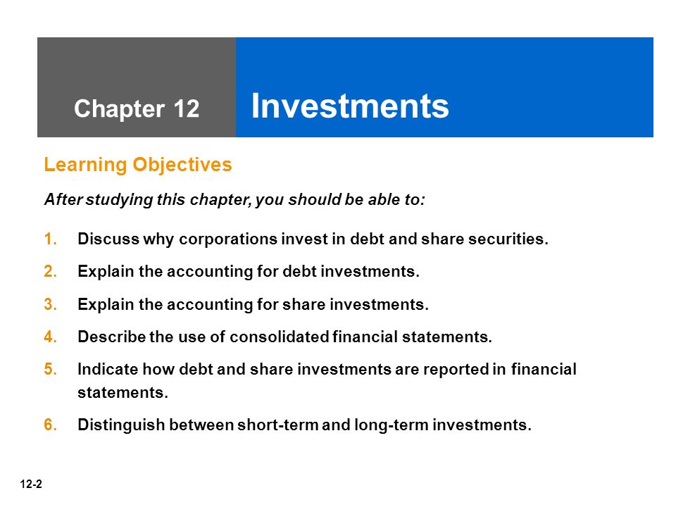 chapter 12 investments chapter 12 investments