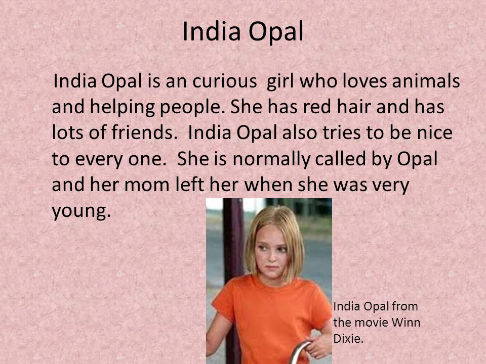 India Opal Book Report Winn Dixie Annasophia Robb