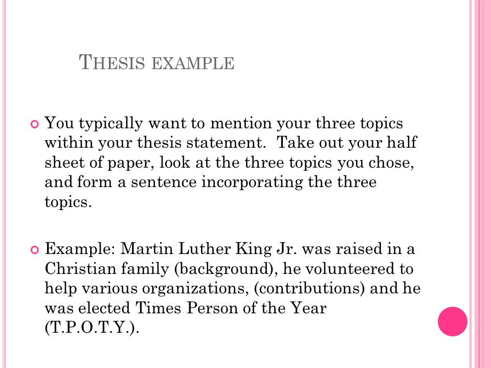 Christian thesis examples