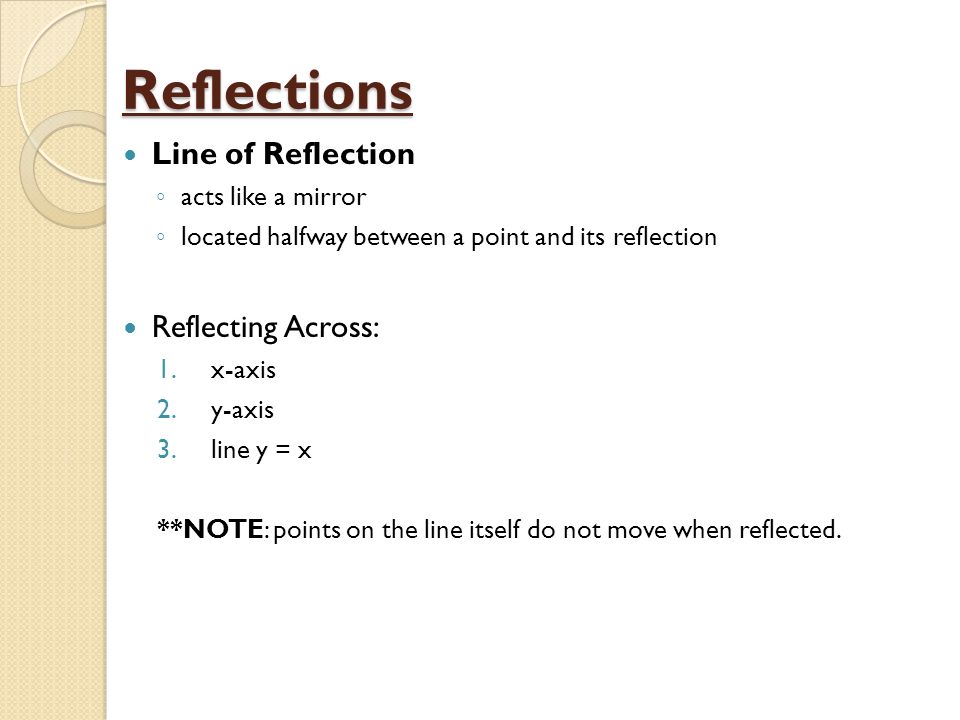 4 3 Reflecting Graphs Symmetry Objective To Reflect And 2 Line