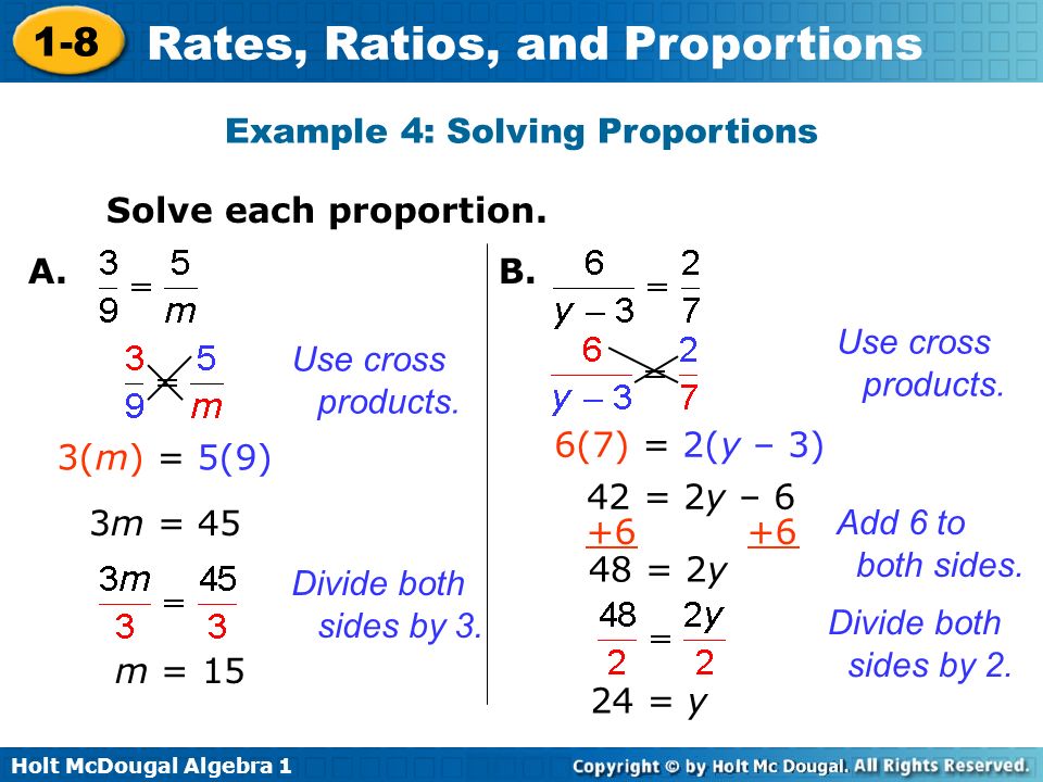 Solving Proportion Equations Talkchannels Holt Mcdougal Algebra Rates Ratios And Proportions Write Use
