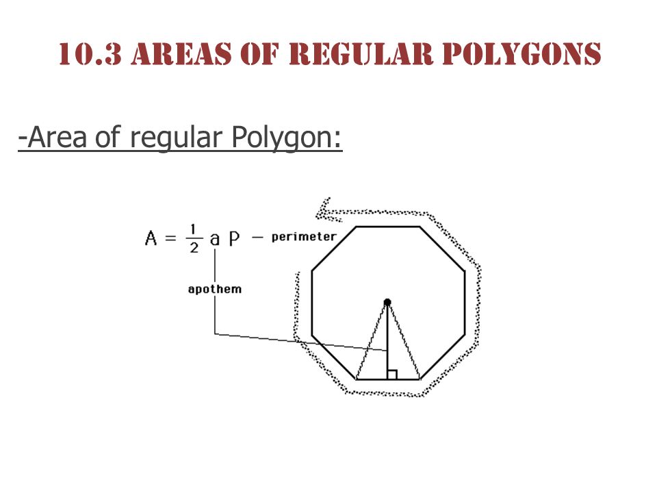 10.3 areas of Regular polygons -Area of regular Polygon: