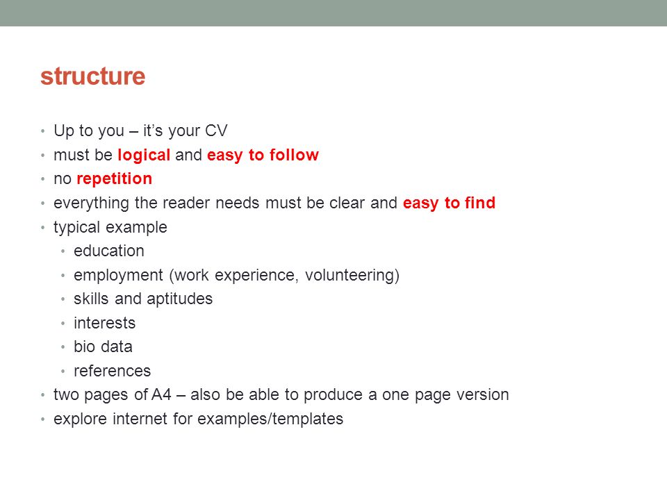 structure of bio data