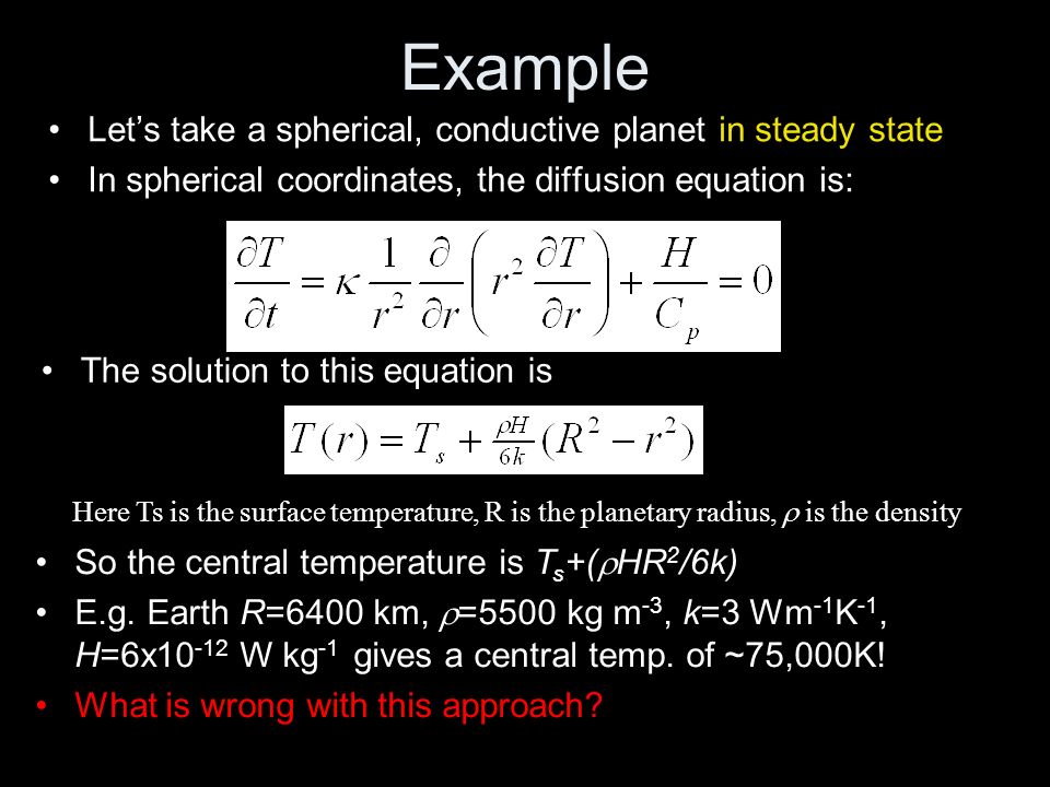 Eart 160 Planetary Science 13 February Last Time Example Let S Take A Spherical Conductive Planet In Steady State Coordinates The