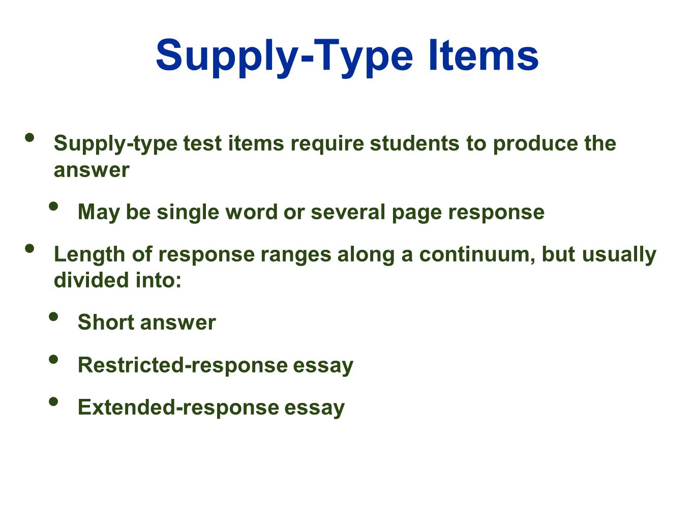 Comparison between essay type test and objective type test