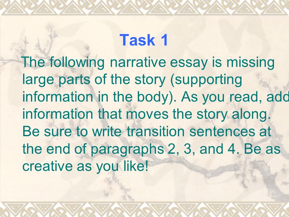 5 paragraph narrative essay