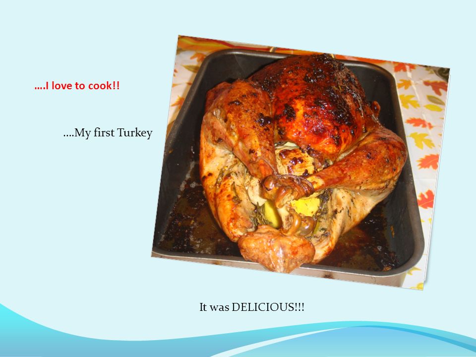 ….I love to cook!! ….My first Turkey It was DELICIOUS!!!