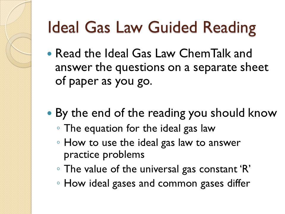 Ideal Gas Law March 13 Do Now 5l Of Oxygen Undergoes A Change 9 Ideal Gas Law