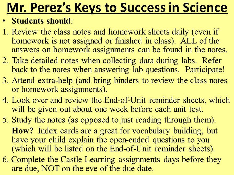 6Th Grade Science Homework