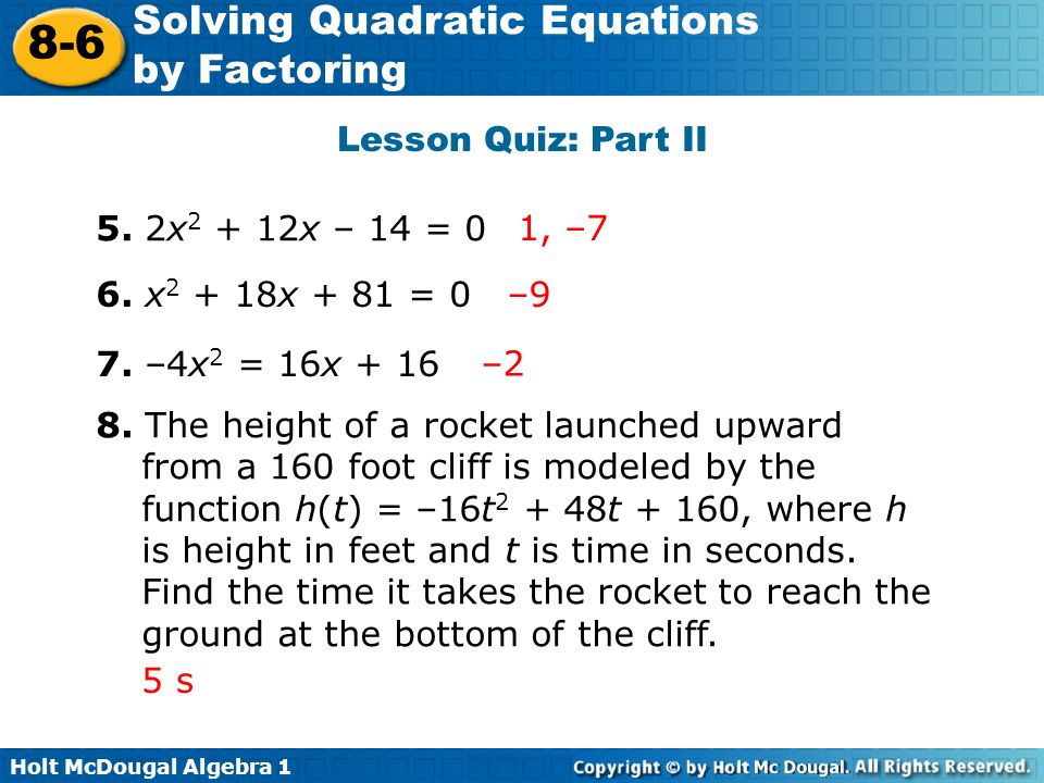 Solving Quadratic Problems