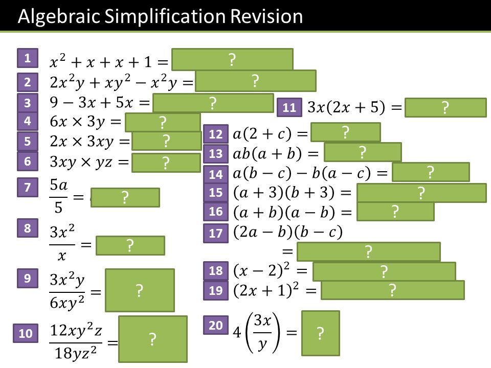 Algebraic Simplification Revision .