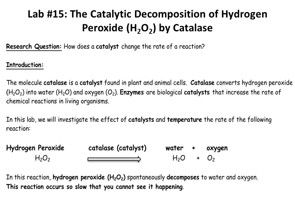 catalytic decomposition of hydrogen peroxide