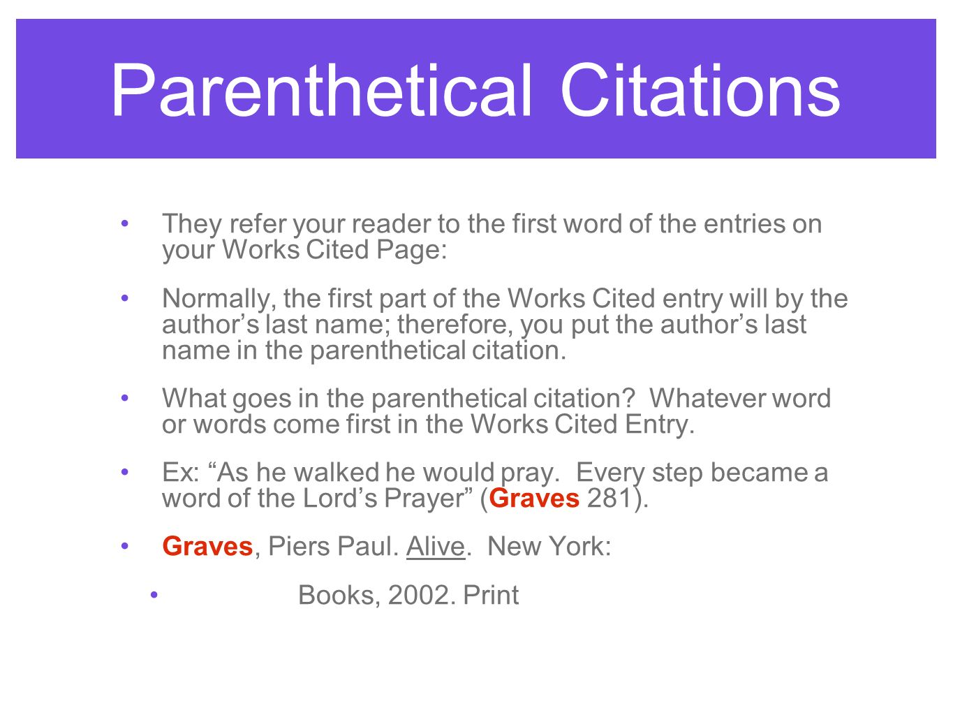 words citation