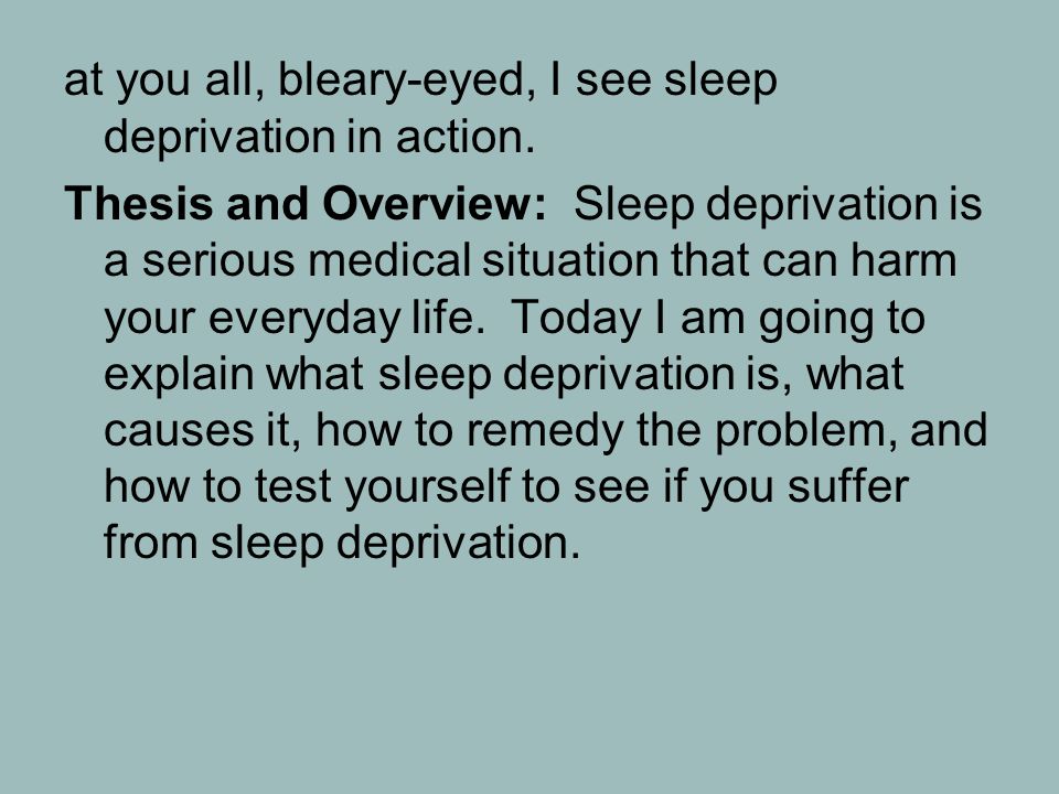 Essay sleep deprivation