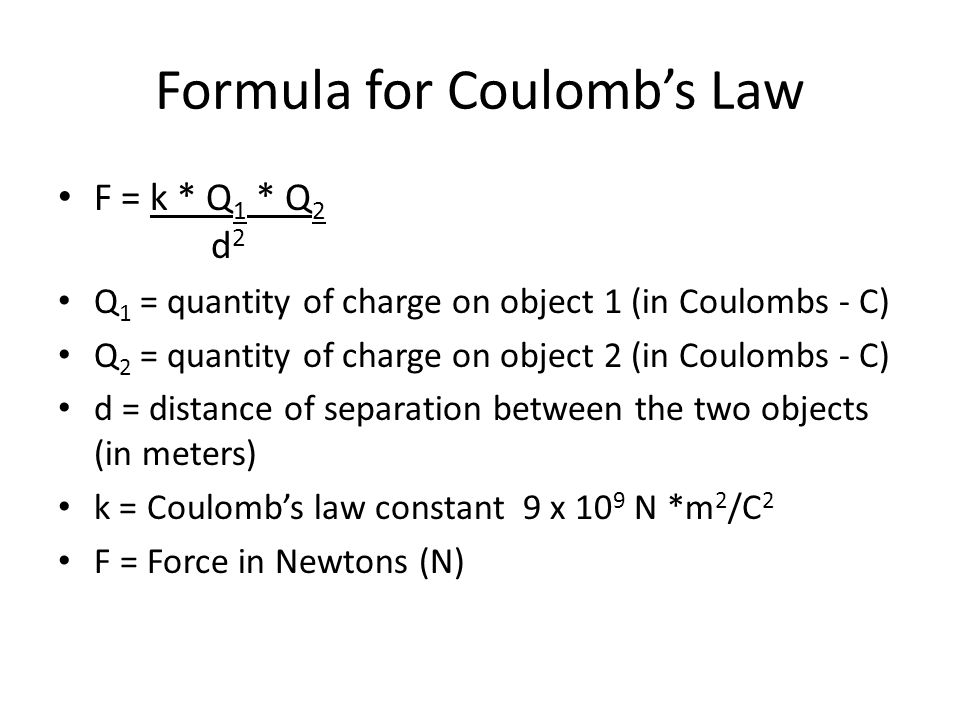 Coulomb S Law The Effect Of Charge And Distance On Electric Force 3 Formula
