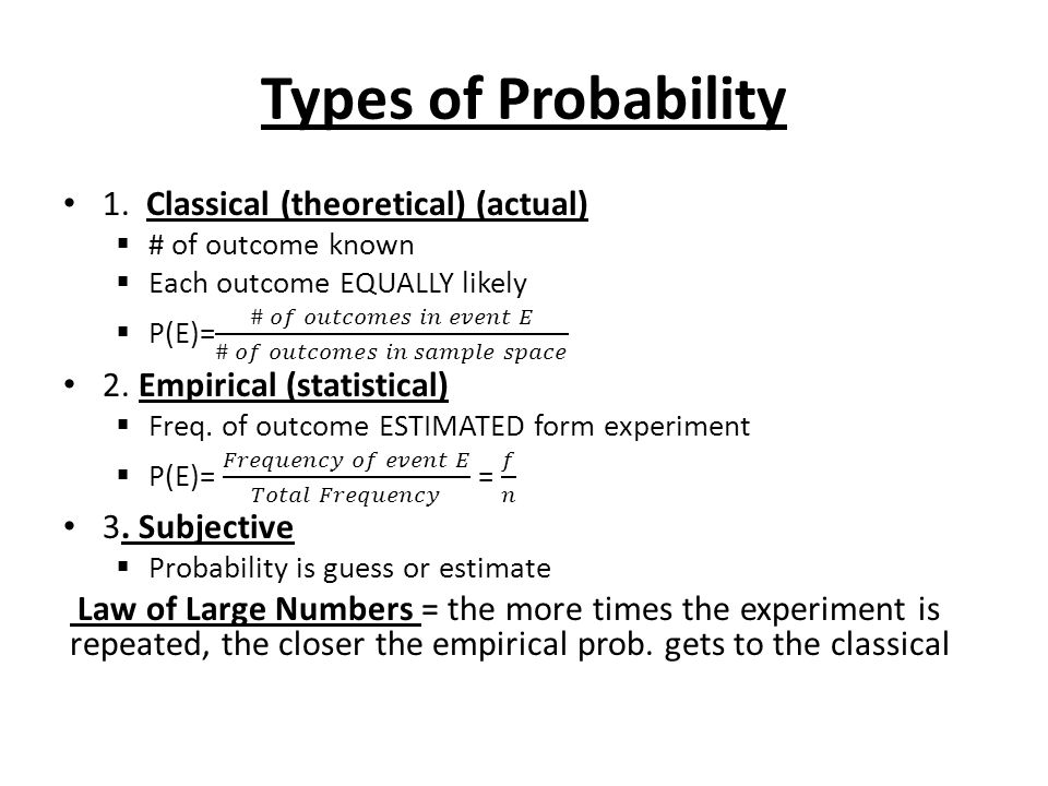 types of probability