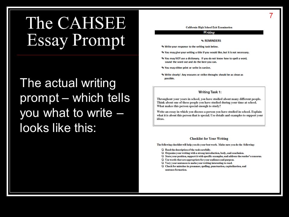 cahsee essay examples