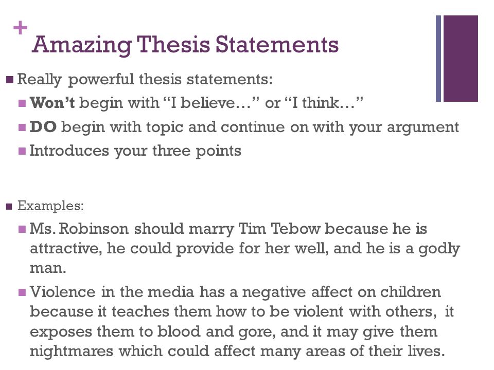 Amazing thesis statement examples