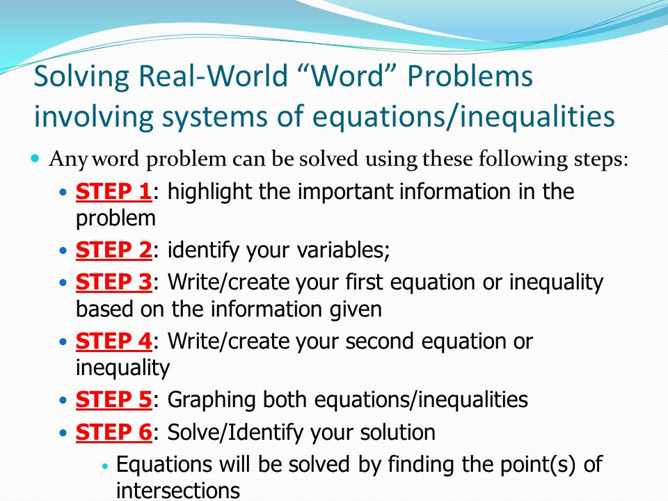 Equations And Inequalities Word Problems Talkchannels Eq How Do I Solve Real World Systems Of Equations And Inequalities Practice Problems